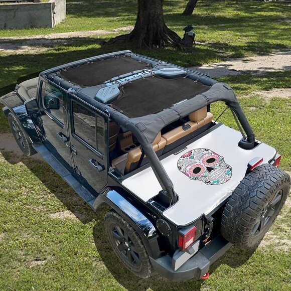 Shadeidea Cargo Tonneau Cover Jeep Wrangler JKU 4-Door (2007–2018) – Sugar Skull - Picture 2 of 7